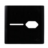 Placa p/ 1 Tomada + Interruptor 4x4 - Novara Preto Brilhante 